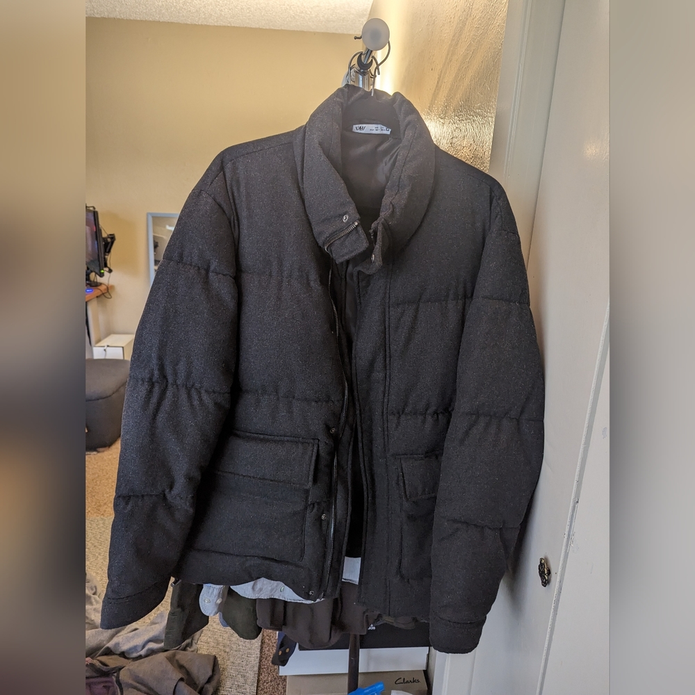 Zara wool puffer jacket medium